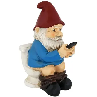 Gartenzwerg Lustig Garten GNOME Lustige Ornament frecher Garten Gnom auf einem Toilettengarten Gnom Figur Funnom Gnomes Set für Hof Rasen