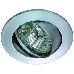 Rutec Alu-Druckguss-Einbaustrahler für MR16, IP20, Ø 8.2cm, mit Sprengring, ohne Fassung, schwenkbar, chrom matt RU-ALU55359