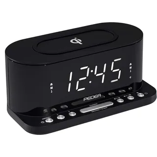 PEDEA FM Radiowecker mit induktiver QI-Ladefunktion schwarz