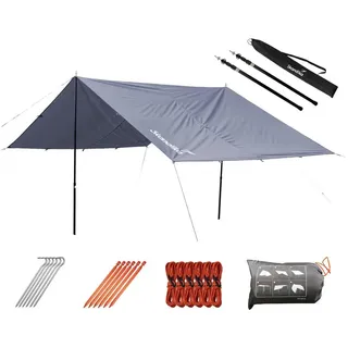 Skandika Sonnensegel L 3x3 Meter Set mit Teleskopstangen | Multifunktionaler Sonnenschutz