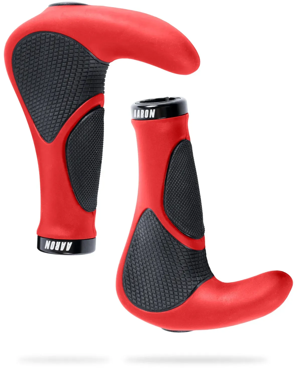AARON Horn Fahrradgriffe Rot - Mit Gel-Dämpfung
