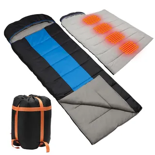 Longzhuo Beheizbarer Winter-Schlafsack bis -20°C: Deckenschlafsack, Leichter Winterschlafsack für Erwachsene & Kinder – Warm, Tragbar für Outdoor Camping mit Wärmeisolierung