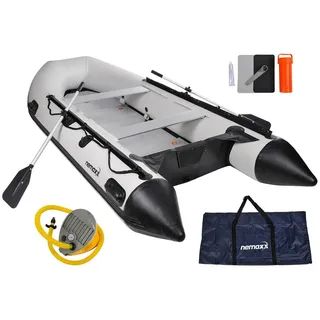 Nemaxx Schlauchboot 380cm) für 6 Personen Sportboot, Angelboot Ruderboot, Aluboden