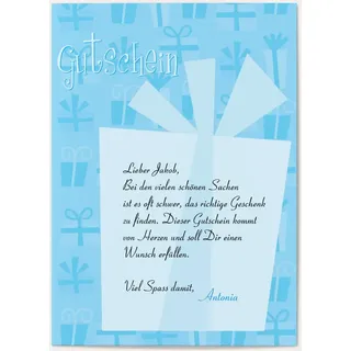 Gutscheine Gutscheincode selbst gestalten - Geschenkgutschein - Hellblau - Blau | Wunderkarten.de