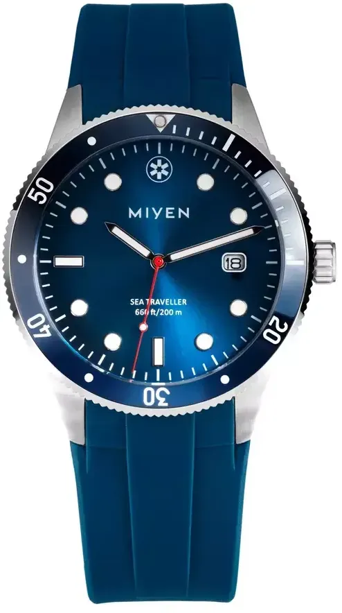 MIYEN MUNICH - SEA TRAVELLER - Blue - kautschuk blau / 42 MM