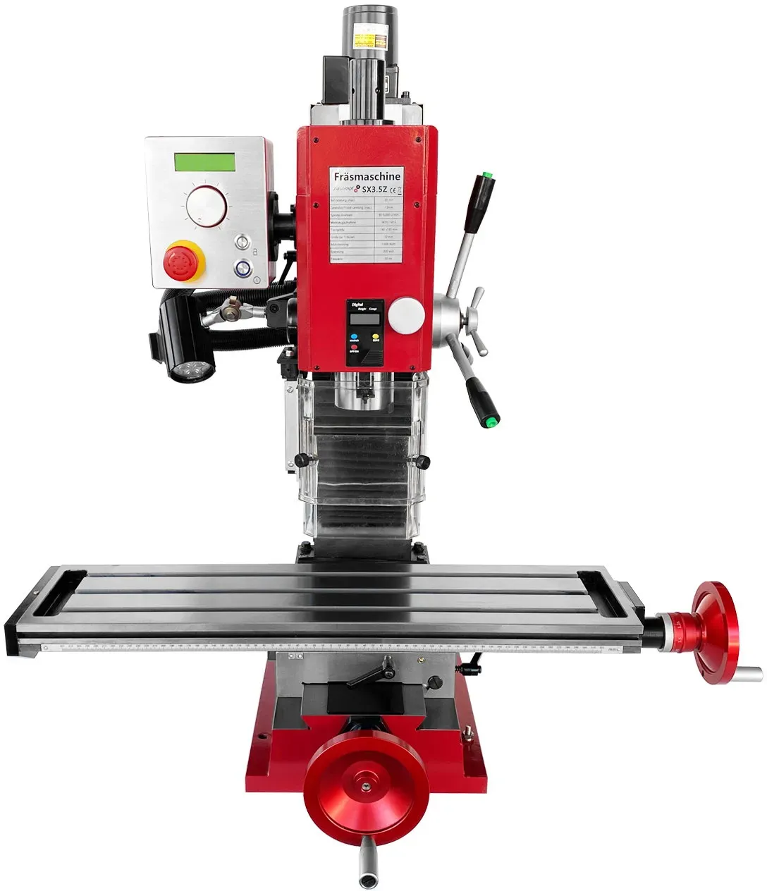 Bohr-/Fräsmaschine SIEG SX3.5Z mit elektr. Antrieb für die Z-Achse