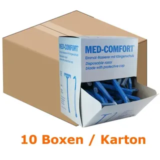 Rasierer Ampri Med Comfort Einwegrasierer 1000 Stück Einmalrasierer, zweischneidig, blau