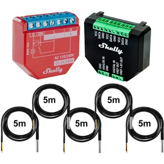 Shelly 1PM Gen3 16A DC-AC Power Metering opt. Plus Addon & DS18B20 Temp Sensor