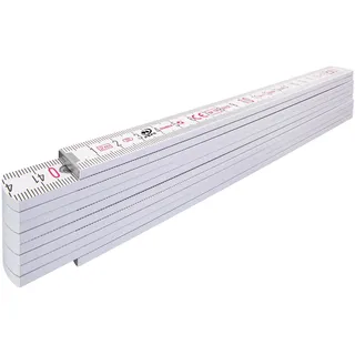 Stabila Holz-Gliedermaßstab Type 1407, 2 m, weiß, metrische Skala