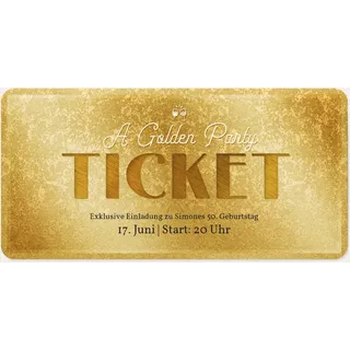 70. Geburtstag Einladungen Gelb online gestalten und bestellen - Goldenes Ticket | Wunderkarten.de
