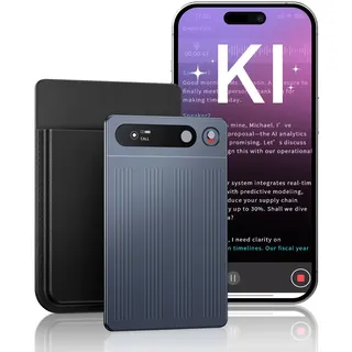 KI Diktiergerät,Note Digitales Diktiergerät-kostenloser KI Transkription & Zusammenfassung,64GB Tragbar aufnahmegerät Unterstützt 134 Sprachen,Mini-OLED-Display,Voice Recorder für Vorlesungen/Meetings