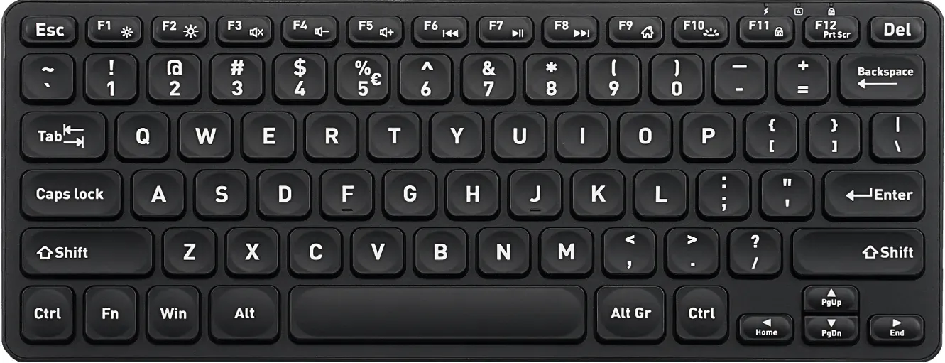 PERIBOARD-732B Kabellose Mini-Tastatur mit Scherentasten und Weiße Hintergrundbeleuchtung,