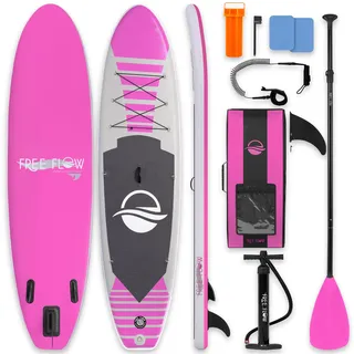 SereneLife SUP Board Set Aufblasbar 320 x 80 x 15 cm rosa