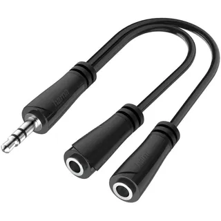 Hama Audio-Splitter, 3,5-mm-Klinke-Stecker - 2x 3,5mm-Klinke-Buchse, Stereo, (00200349)