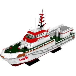 BlueBrixx Pro Seenotrettungskreuzer Hermann Marwede der DGzRS – Klemmbaustein-Set bestehend aus 4613 Bauelementen – Artikel-Nr. 108466 – Kompatibel mit Klemmbausteinen Anderer Hersteller