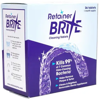 Retainer Brite Cleaning Tablets, For Removable Appliances Including Clear Retainers, Clear Aligners, Mouthguards, Nightguards, Tmj Appliances & Wire Retainers. 36 Tablets. by Retainer Brite