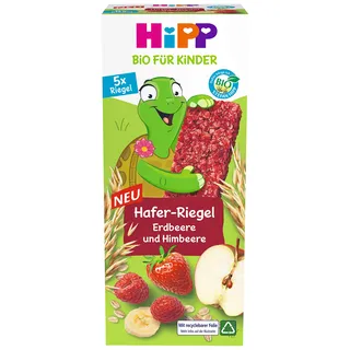 HiPP Bio für Kinder Hafer Riegel, Erdbeere und Himbeere, 8 x (5 x 20g)