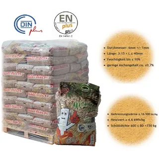 Premium Holzpellets Heizpellets Pellet Sackware 6mm 15kg Sack