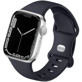 HdanMole Kompatibel mit Apple Watch Armband 38mm 40mm 41mm 42mm 44mm 45mm 46mm, Weiches Silikon Sport Armband Ersatz für iWatch Series 11 10 9 8 7 6 5 4 SE 3 2 1 Herren Damen, Mitternachts