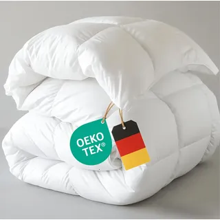 KNERST Sommer Bettdecke 155x220 - Federbettdecke leichte Decke mit Daunen & Federn - dünne Sommerdecke Waschbar & Atmungsaktiv - Daunendecke Ökotex Zertifiziert
