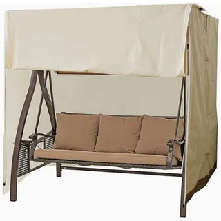 Hollywoodschaukel Abdeckung Wasserdicht, Gartenschaukel Schutzhülle Winddicht, 210D Oxford-Tuch Hollywoodschaukel Ersatzdach 2/3 Sitzer, Winddicht, Reißfest, Anti-UV(Beige,170 * 61 * 117cm)
