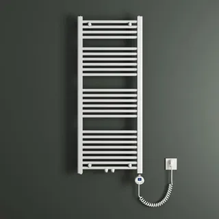 mai & mai Mai & Badheizkörper Handtuchheizkörper Badheizung Heizkörper bad 50x120 cm Weiß, Handtuchwärmer für Strom, Seitenanschluss, Röhrenheizkörper mit