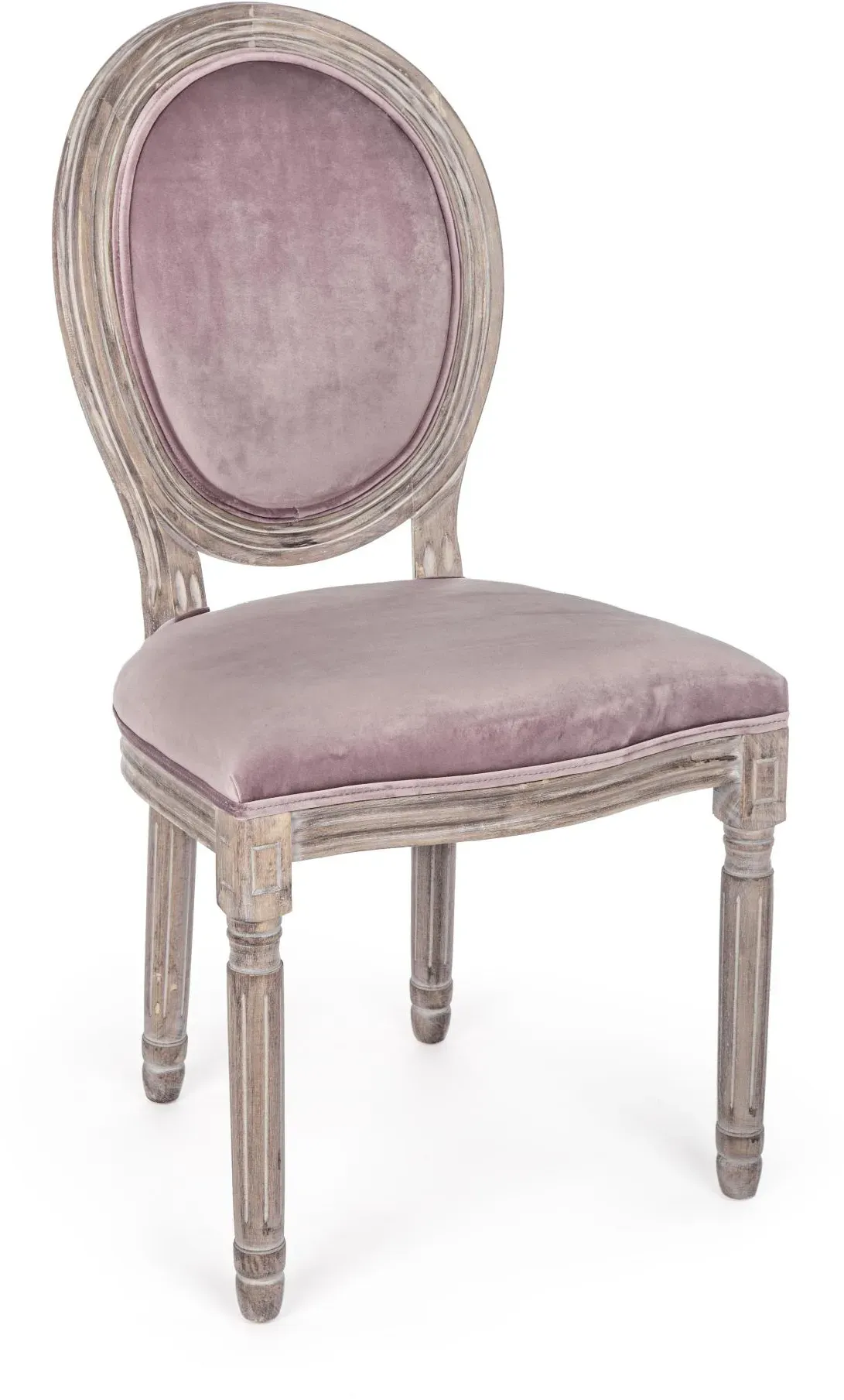 Stuhl Mathilde, Birkenholz und Samt, klassisch barock, rosa, gepolstert, für Dein Zuhause