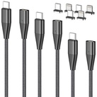 3er-Set magnet. USB-C-Schnellladekabel, Typ C & Lightning, 1,8 m, 3 A