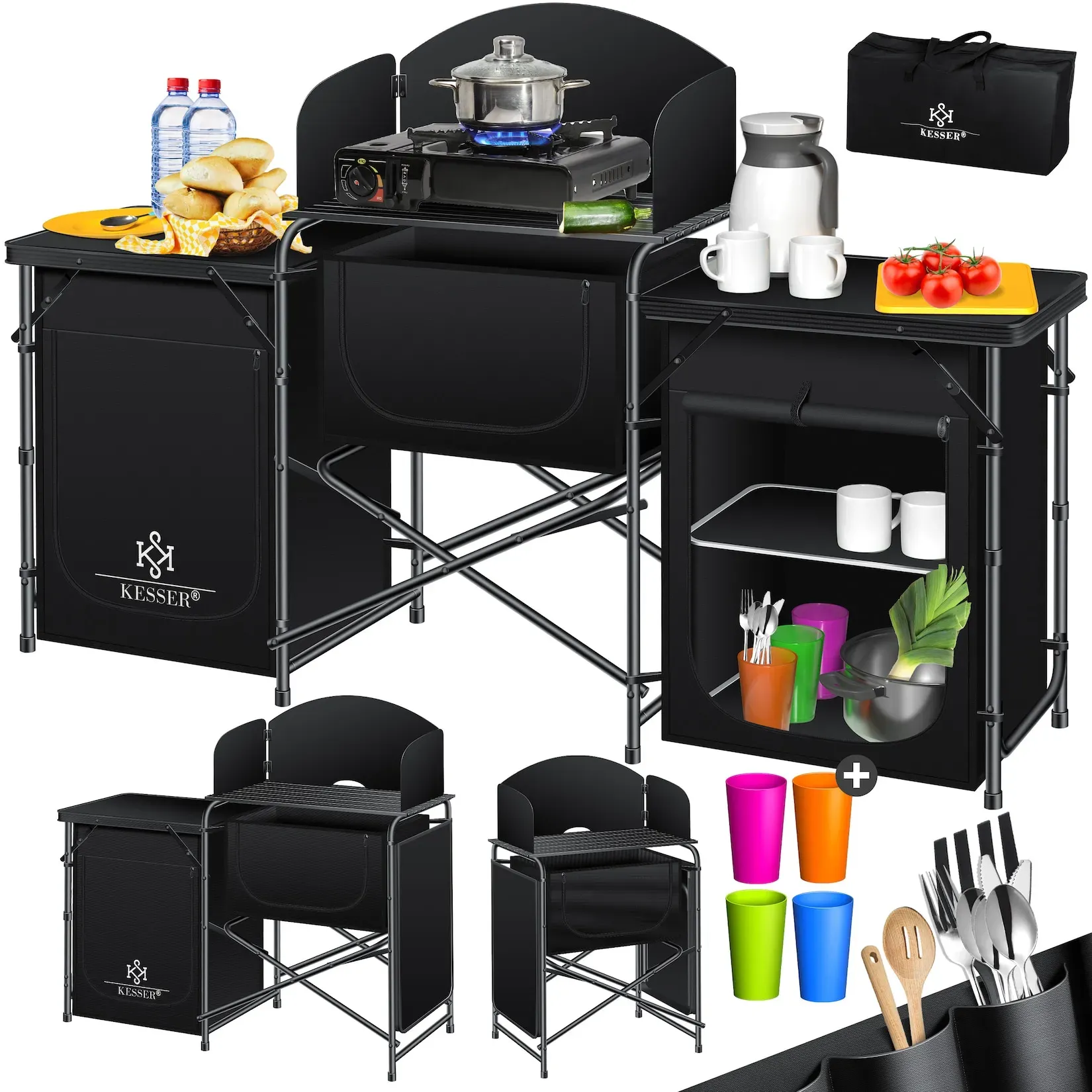 KESSER&reg; Campingschrank, Campingk&uuml;che mit Aluminiumgestell,  inkl.Tragetasche ,  Kocherschrank f&uuml;r Camping , Campingm&ouml;bel , Outdoor