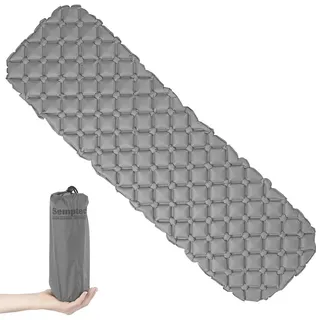 Semptec Urban Survival Technology Ultraleichte Outdoor-Luftmatratze mit Tasche, schnell aufblasbar, grau