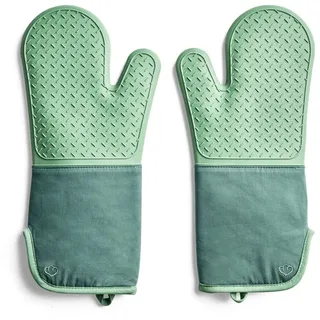 Springlane Ofenhandschuhe-Set 2-TLG. Mint, Silikon & Baumwolle, hitzebeständig