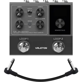 VALETON Looper Pedal Zweispur Stereo 99 Projekt Speicherplätze Software Unterstützung Looper für Gitarre, Bass, Keyboard, Gesang Drum Machine VLP-200