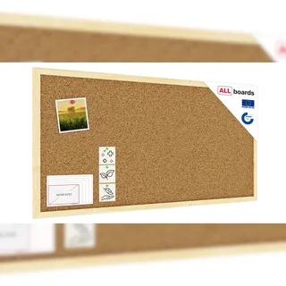 ALLboards Pinnwand Korktafel 80×40 cm, Naturholzrahmen