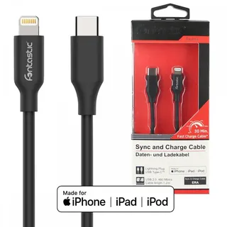 Fontastic Datenkabel Ere Typ-C auf Lightning 1,20m schwarz