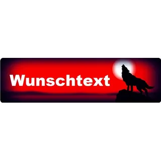 Namensschild Wolf mit Wunschtext selbst gestalten und bedrucken lassen ✓ Country und Western ✓ Nummernschild