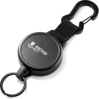 FABACH Schlüsselrolle ausziehbar - Jojo Schlüsselband mit 105cm Aramidseil - Einziehbarer Kartenhalter Ausweis Clip - Schlüssel Zipper und Ski Karten Halter für Hose und Gürtel