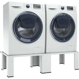 vidaXL Doppeluntergestell für Wasch- und Trockenmaschine Weiß