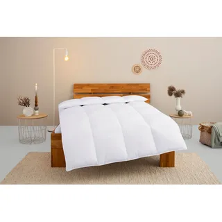 Älgdröm Gänsedaunenbettdecke Luleå Bettdecke 135x200 cm, 155x220 cm, Füllung: 100% Gänsedaunen, Bezug: 100% Baumwolle, Bettdecken, Sommer, Winter, Allergiker geeignet (Hausstauballergiker) weiß 155 cm x 220 cm