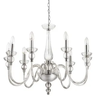 Ideal Lux Kronleuchter Doge SP9 Glas Kronleuchter 9-flammig, Ø: 75 cm, LED wechselbar weiß Ø 75 cm