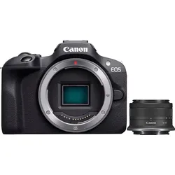 CANON Systemkamera "EOS R100 + RF-S 18-45mm F4.5-6.3 IS STM Kit", schwarz, B:11,63cm H:8,55cm T:6,88cm, Fotokameras, Systemkamera