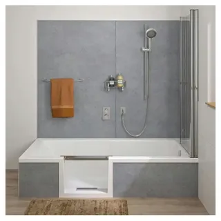 Dusche-24 Badewanne Badewanne mit Tür von 160x70 bis 180x80 cm LIVORNO weiß 70 cm x 170 cm