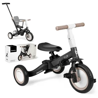KIKKABOO Flip 5 in 1 Stahlrahmen rutschfeste Griffe einstellbar umbaubar, Schwarz