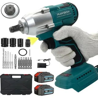 Schlagschrauber, 21V Akku Schlagbohrer, Rad Lithium-Ionen variable Drehzahl+6 Bohrer+1x5500mAh Batterie, kompatibel mit Makita Batterien.