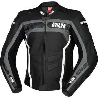 IXS Sport RS-600 1.0 Lederjacke - Schwarz/Grau/Weiß - 110
