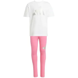 Adidas Mädchen Set LG GLAM SET JC7524 110 - White/Silver Met. / 110