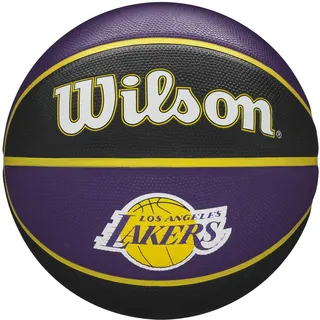 Wilson Basketball NBA TEAM TRIBUTE, LA LAKERS, Outdoor, Gummi, Größe: 7, Lila und Gold