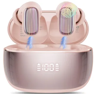 Conyat AI Kopfhörer Übersetzer, 3-in-1Echtzeit Sprachübersetzer Kopfhörer 164 Sprachen mit App, 6 Übersetzungsmodi, 40H Bluetooth 5.4 Übersetzer für Studium, Reisen, Wirtschaft, Rosa