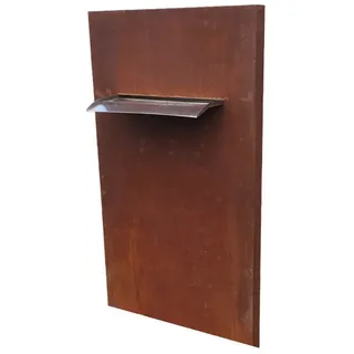 Jürgen Bocker - Gartenambiente Gartenbrunnen Wasserwand mit Edelstahlauslauf 75 cm 175/90/30 cm Cortenstahl