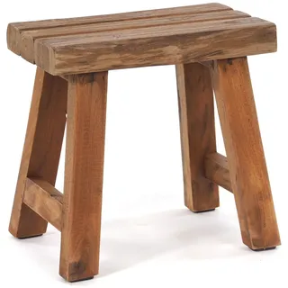 DESIGN DELIGHTS SITZHOCKER Rustic | 41x42x24 cm, Recycling Holz | Holzhocker