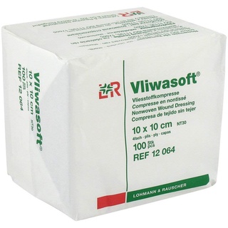 VLIWASOFT Vlieskompressen 10x10 cm unsteril 4l. 100 St